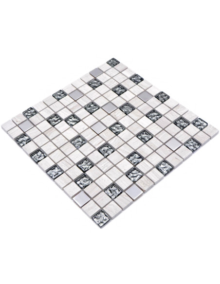 White Wood Marmor Kristall Mosaik | Ekosten.se