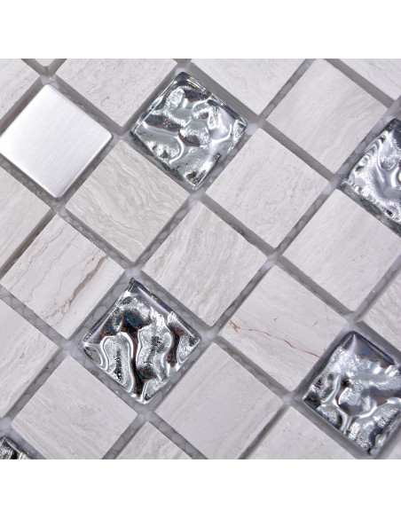 White Wood Marmor Kristall Mosaik | Ekosten.se