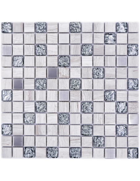 White Wood Marmor Kristall Mosaik | Ekosten.se