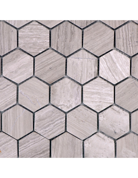 Hexagon Marmor Mosaik Grey Stripes | Ekosten.se