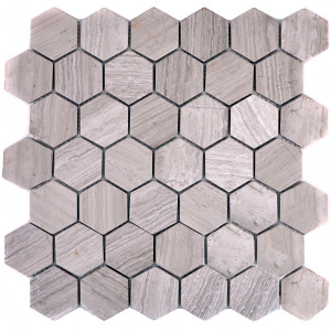 Hexagon Marmor Mosaik Grey Stripes | Ekosten.se