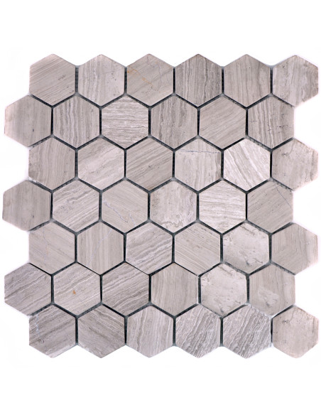 Hexagon Marmor Mosaik Grey Stripes | Ekosten.se
