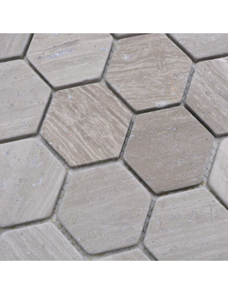 Hexagon Marmor Mosaik Grey Stripes | Ekosten.se