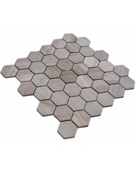 Hexagon Marmor Mosaik Grey Stripes | Ekosten.se