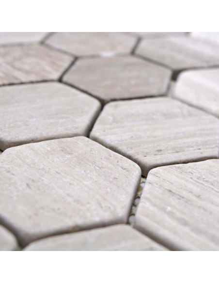 Hexagon Marmor Mosaik Grey Stripes | Ekosten.se