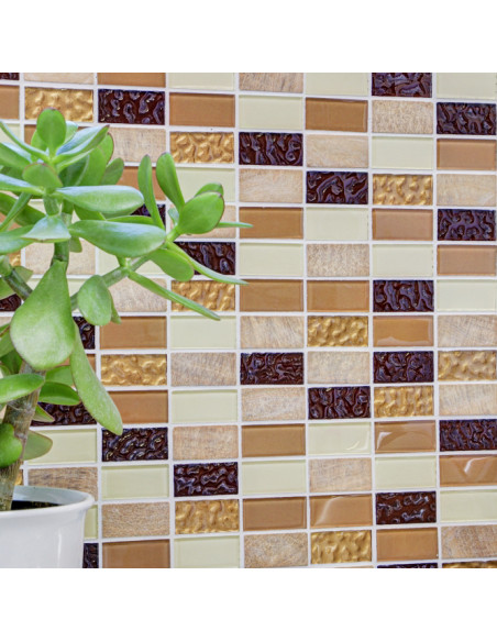 Självhäftande Brickmosaik Beige Brun | Ekosten.se