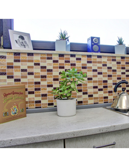 Självhäftande Brickmosaik Beige Brun | Ekosten.se
