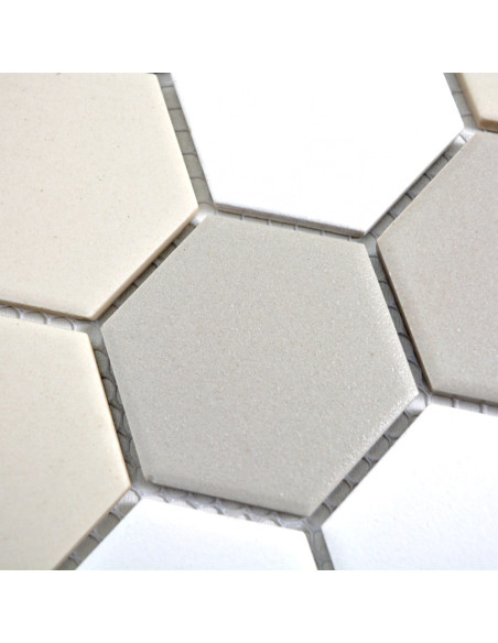 Hexagon Klinker Mosaik Grå Beige Vit | Ekosten.se