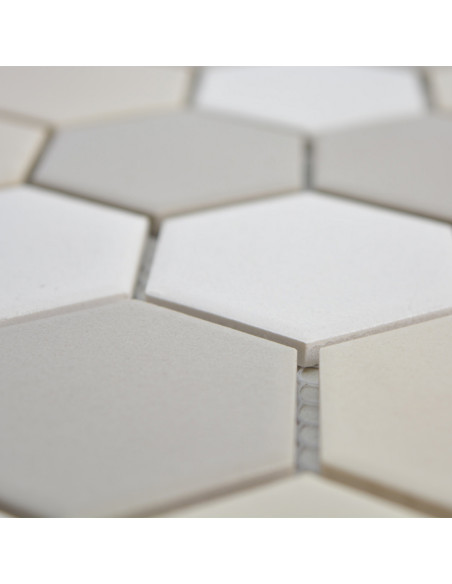 Hexagon Klinker Mosaik Grå Beige Vit | Ekosten.se