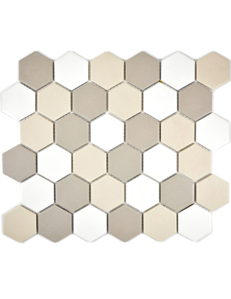 Hexagon Klinker Mosaik Grå Beige Vit | Ekosten.se