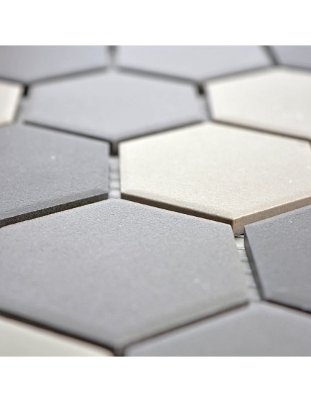 Hexagon Klinker Mosaik Grå Beige Svart | Ekosten.se