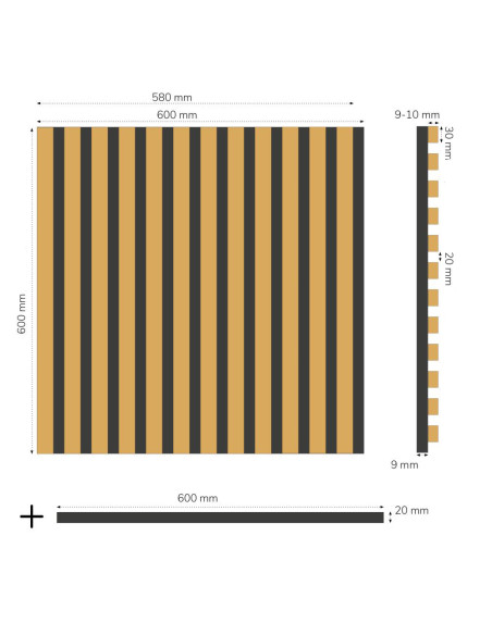 Akustikpanel Slate-Lite 60x60cm | Ekosten.se