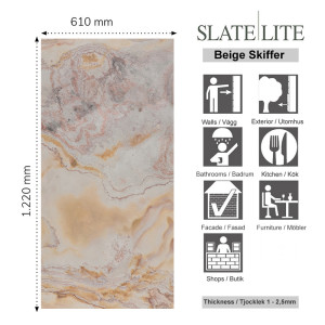 Stenfanér Skiffer Beige 61x122cm | Ekosten.se