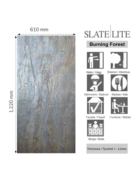 Stenfanér Burning Forest 61x122cm | Ekosten.se
