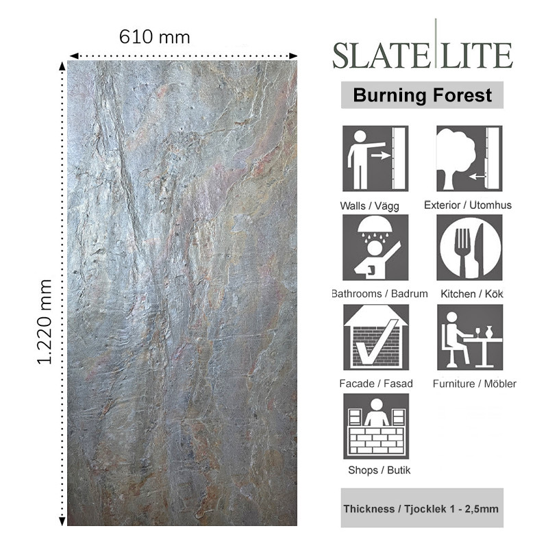 Stenfanér Burning Forest 61x122cm | Ekosten.se