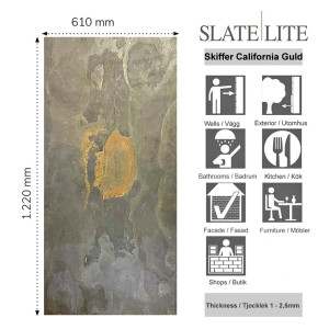 Skiffer Stenfaner California Guld | Ekosten.se