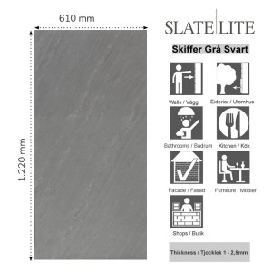 Skiffer Stenfanér Grå Svart | Ekosten.se