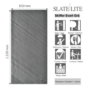 Svart Skiffer Stenfaner | Ekosten.se