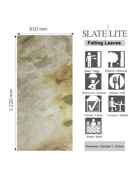Stenfanér Skiffer Falling Leaves | Ekosten.se