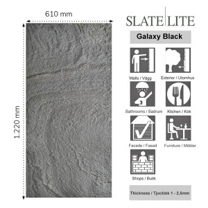 Skiffer Stenfaner Galaxy Black | Ekosten.se