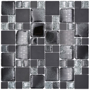 Svart Kristall Marmor Mosaik Antik | Ekosten.se