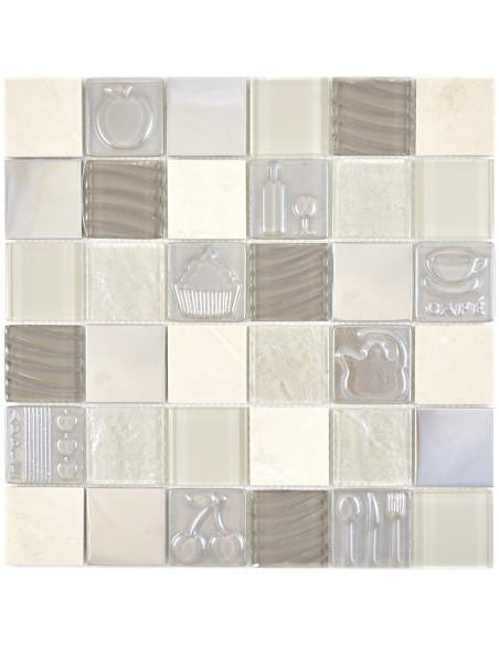 Beige Mosaik Marmor Kristall | Ekosten.se