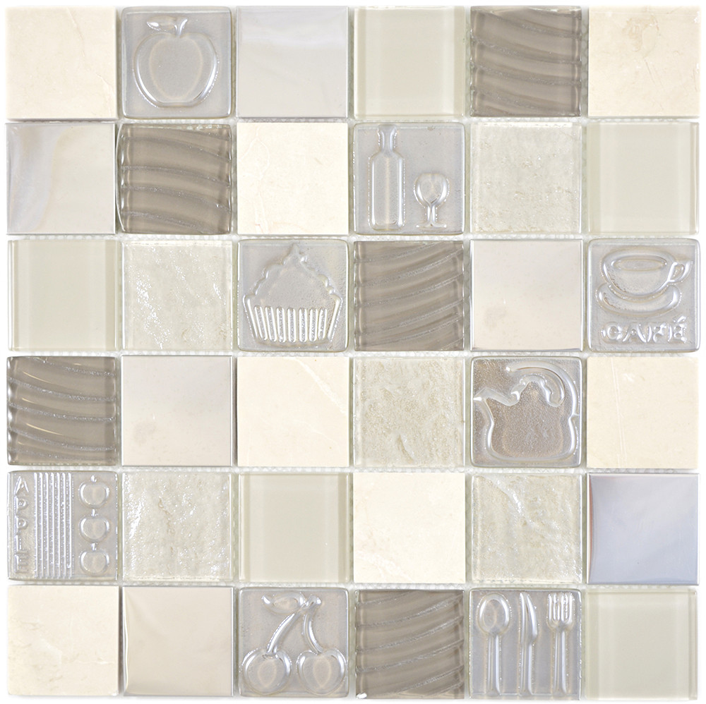 Beige Mosaik Marmor Kristall | Ekosten.se