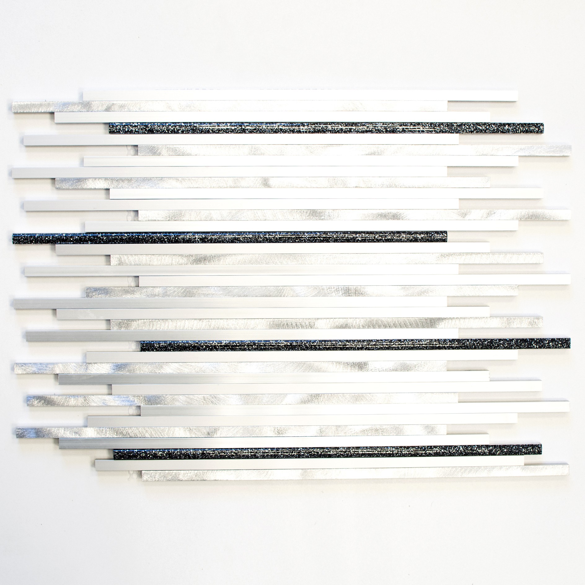 Silver Stavmosaik Aluminium Glitter Black | Ekosten.se