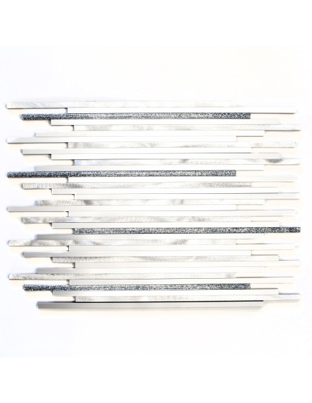 Stavmosaik Aluminium Silver Matt Glitter