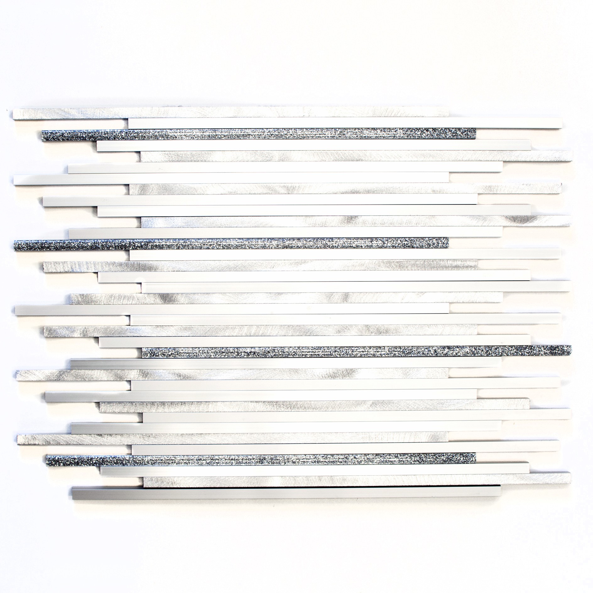 Stavmosaik Aluminium Silver Matt Glitter