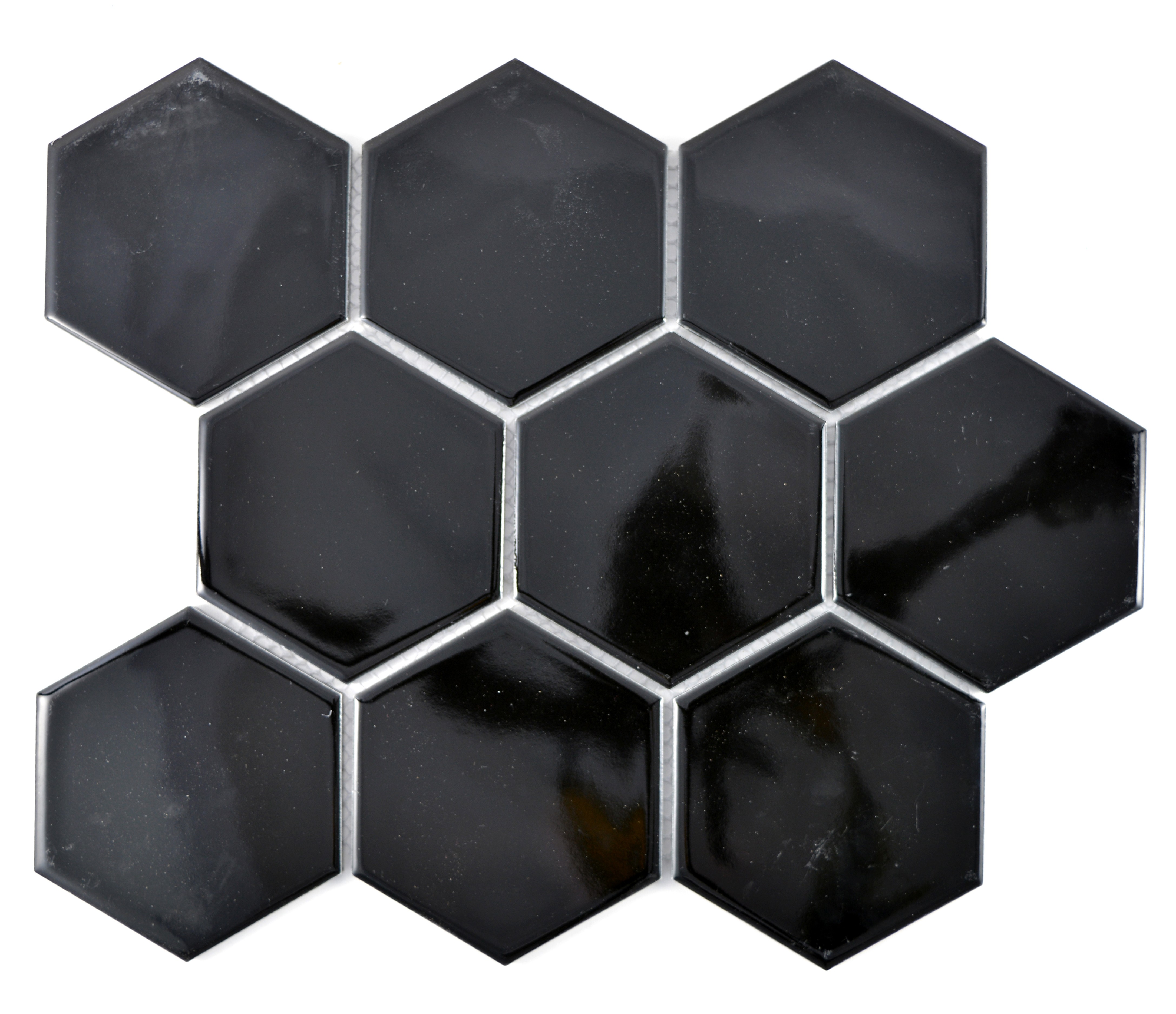 Hexagon Klinker Mosaik  Svart Blank | Ekosten.se