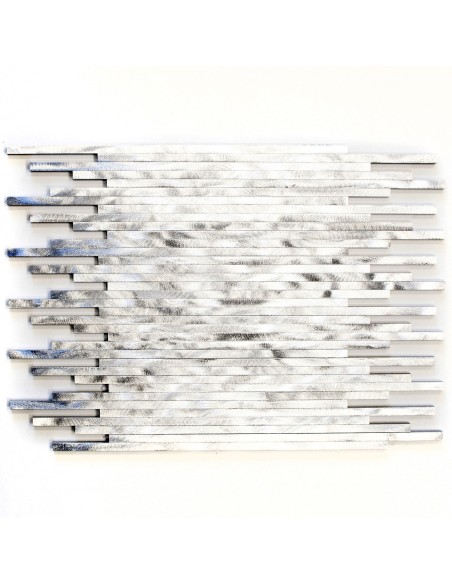 Silver Stavmosaik Aluminium Borstad