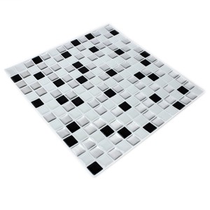 Självhäftande Vinyl Mosaik Silver Svart Vit | Ekosten.se