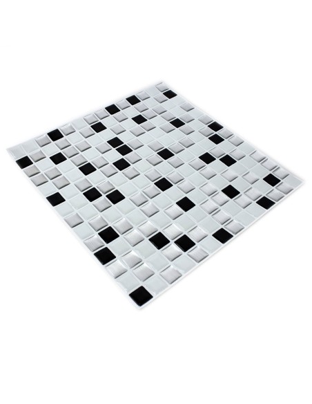 Självhäftande Vinyl Mosaik Silver Svart Vit | Ekosten.se