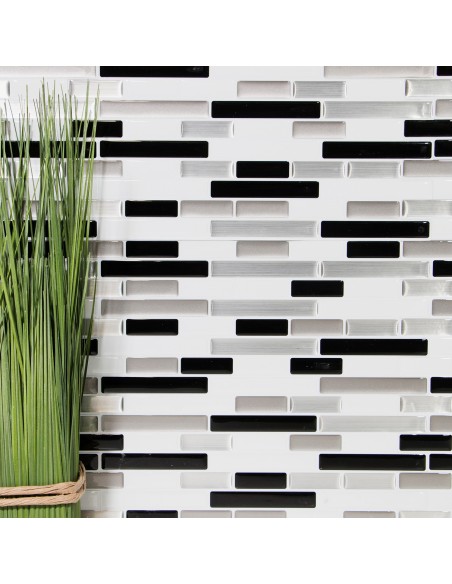 Självhäftande Vinyl Mosaik Grå Svart | Ekosten.se