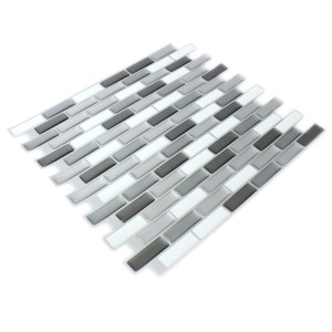 Självhäftande Vinyl Mosaik Silver Grå Mix | Ekosten.se