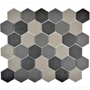 Hexagon Klinker Mosaik Grå Beige Svart | Ekosten.se