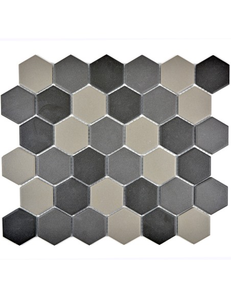Hexagon Klinker Mosaik Grå Beige Svart | Ekosten.se