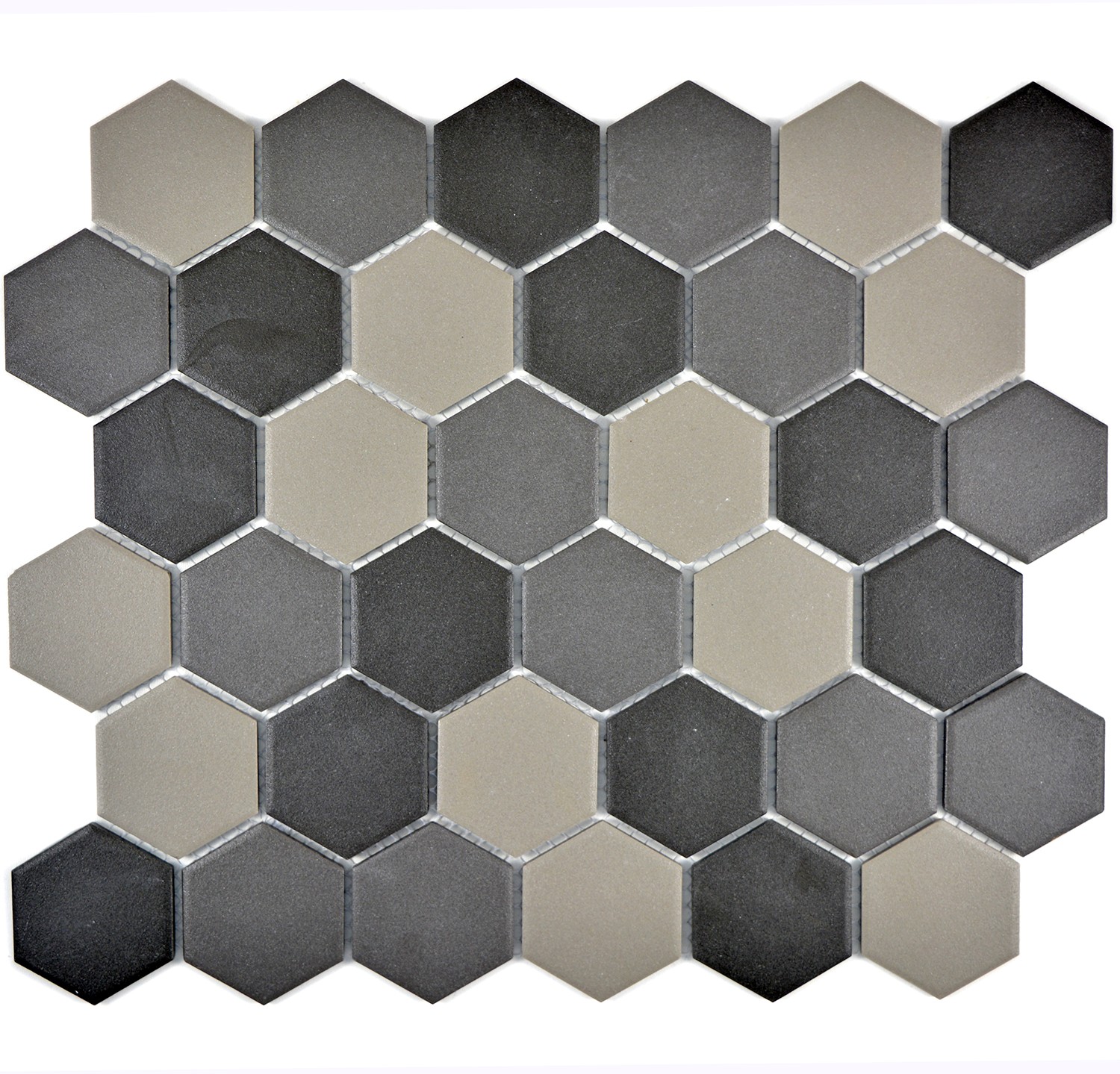 Hexagon Klinker Mosaik Grå Beige Svart | Ekosten.se