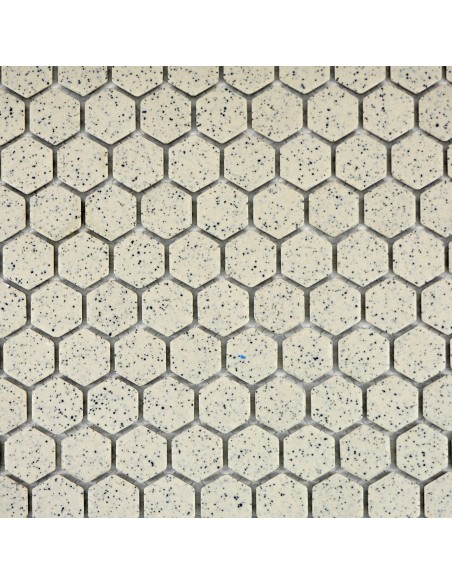 Hexagon Mosaik Beige Prickig Matt