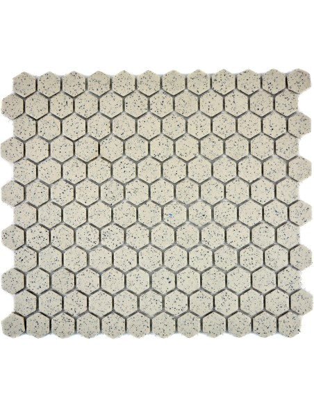 Hexagon Mosaik Beige Prickig Matt | Ekosten.se