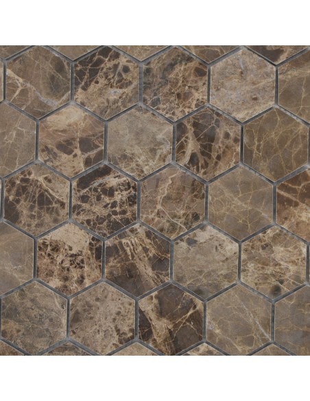 Hexagon Marmormosaik Brun Polerad | Ekosten.se