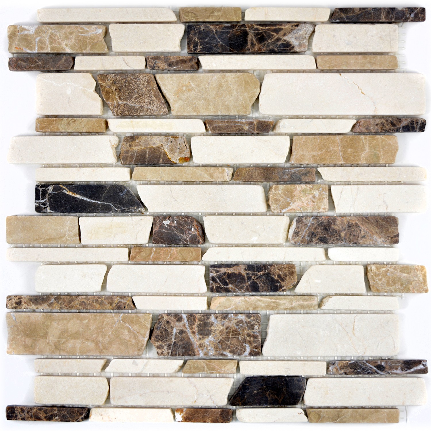 Naturstenmosaik Marmor Beige Brun | Ekosten.se