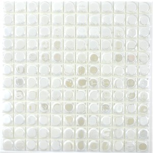 Eco Kristallmosaik Vit Metallic Rund | Ekosten.se