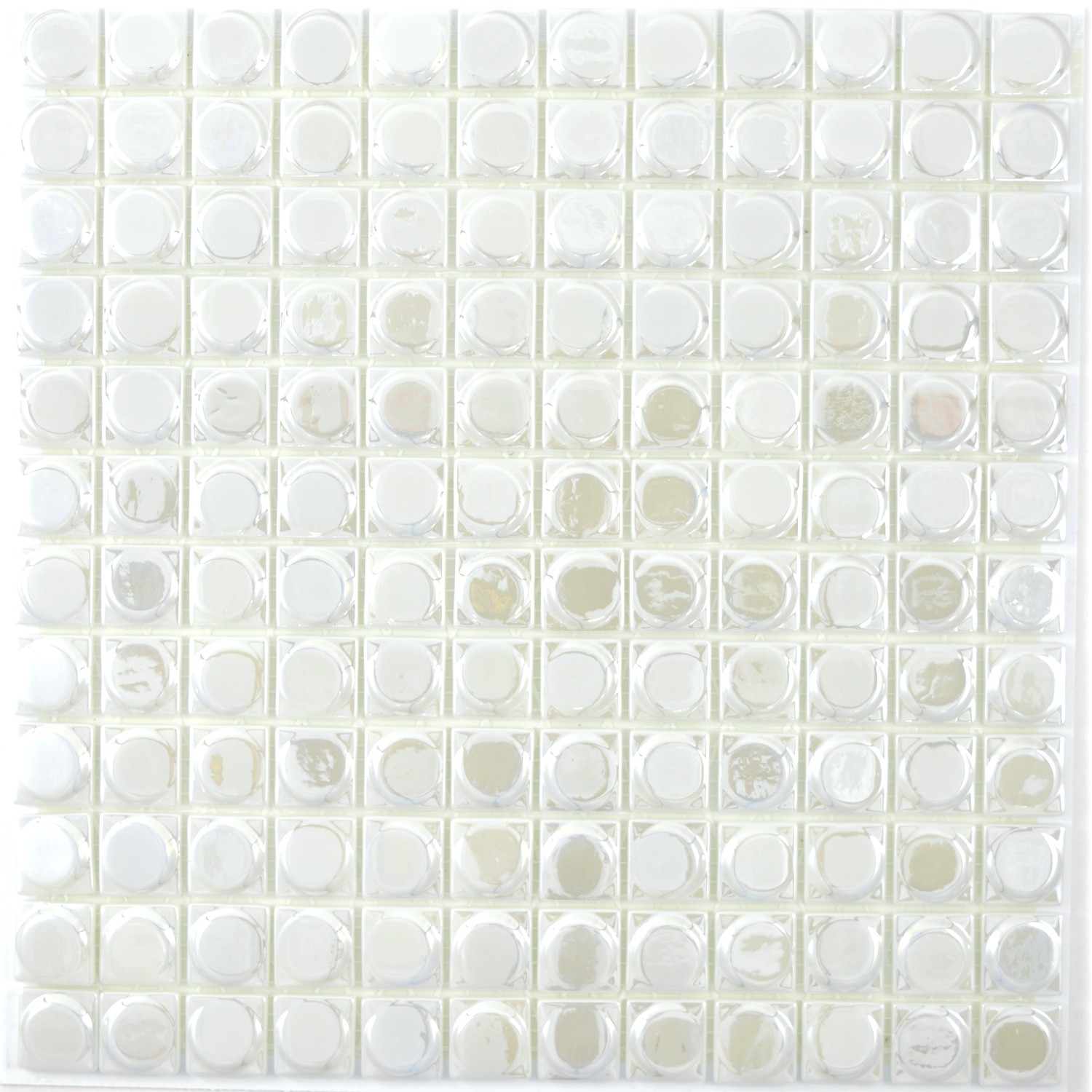 Eco Kristallmosaik Vit Metallic Rund | Ekosten.se