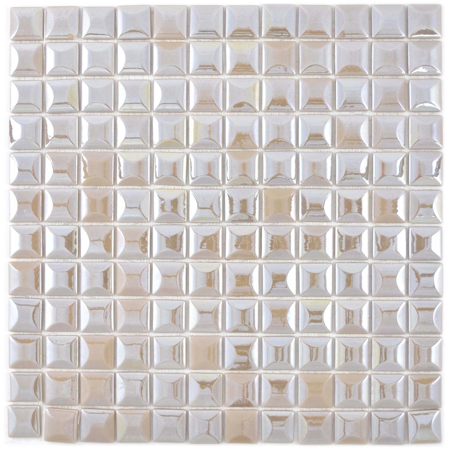 Eco Kristallmosaik Cremevit Metallic 3D | Ekosten.se