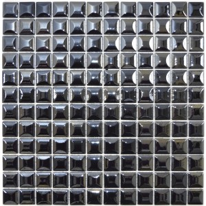 Eco Glasmosaik Svart Metallic 3D | Ekosten.se