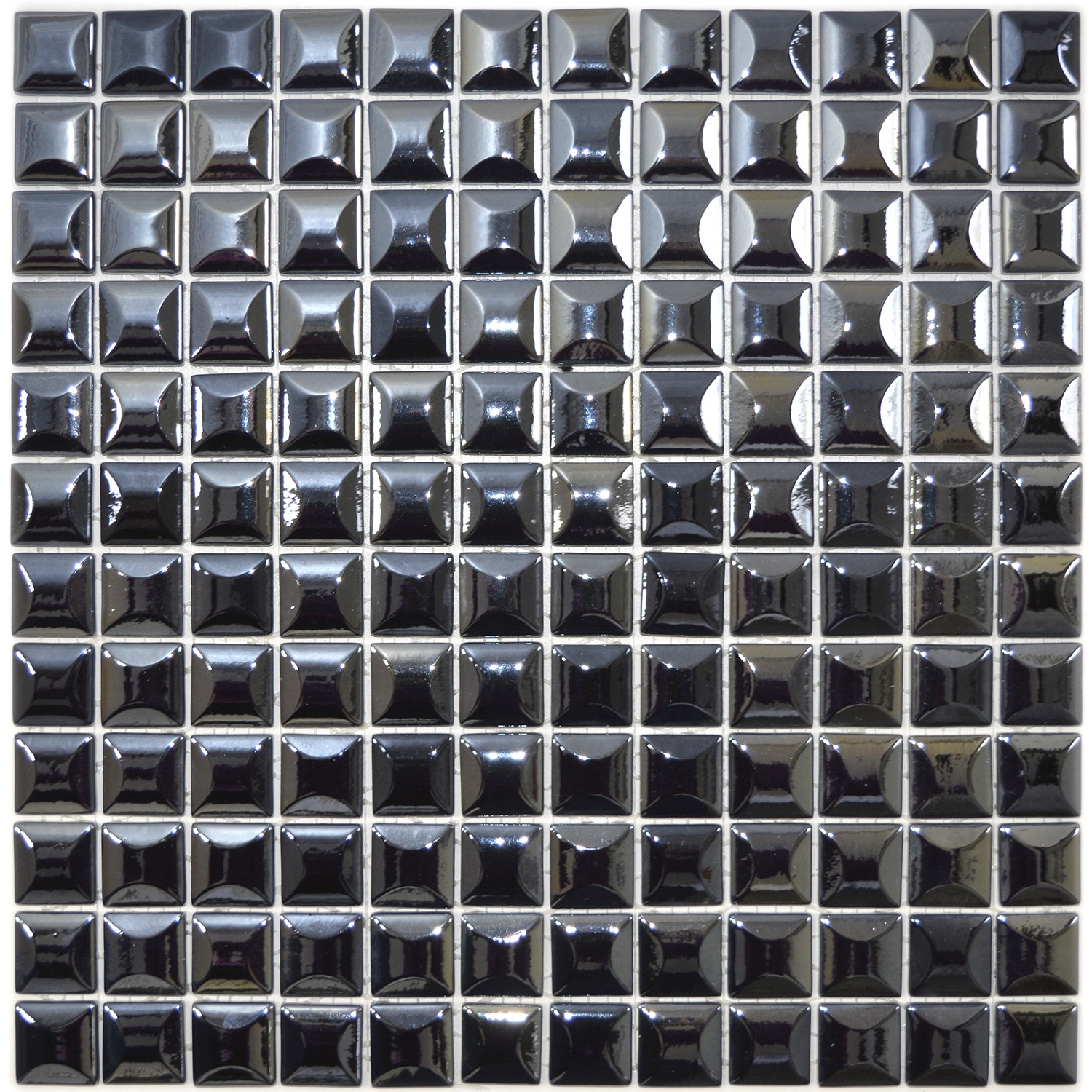 Eco Glasmosaik Svart Metallic 3D | Ekosten.se