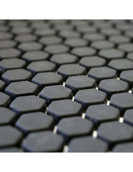 Hexagon Glasmosaik Eco Svart Matt | Ekosten.se