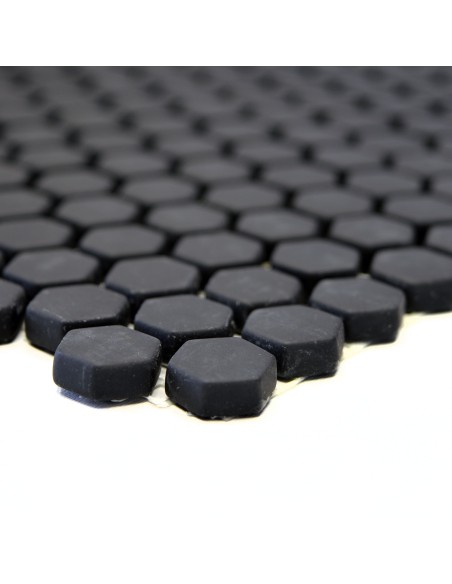 Hexagon Glasmosaik Eco Svart Matt | Ekosten.se